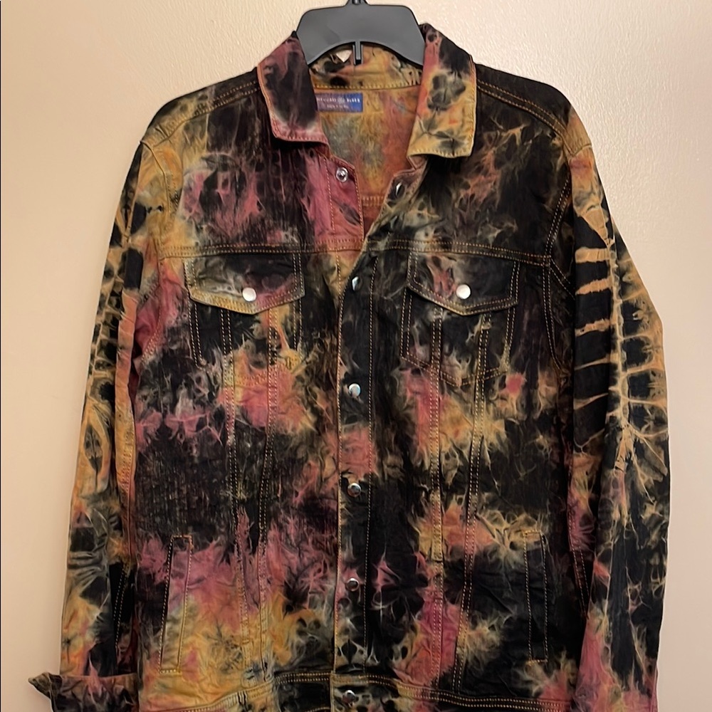 Burnt Sienna black and gold Artistic Jean Jacket